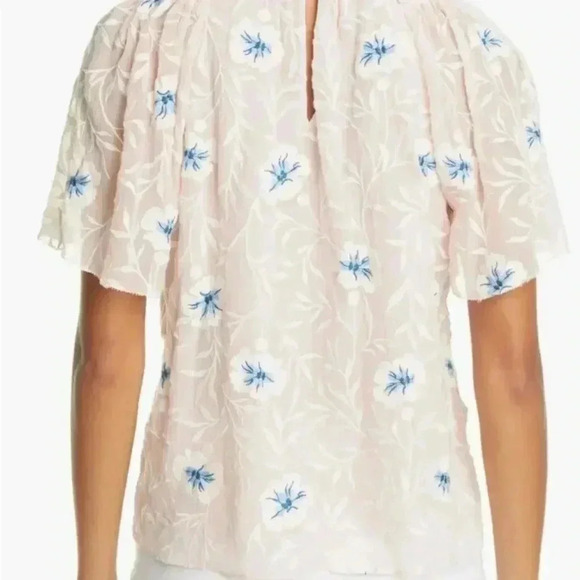 REBECCA TAYLOR Wo Trellis Floral Embroidered Top - Picture 2 of 6